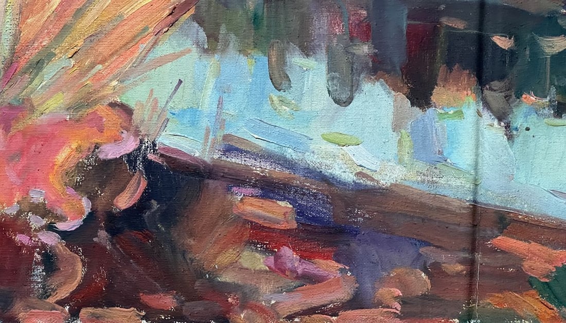 Oil painting autumn reflection Peter Tovpev - 9