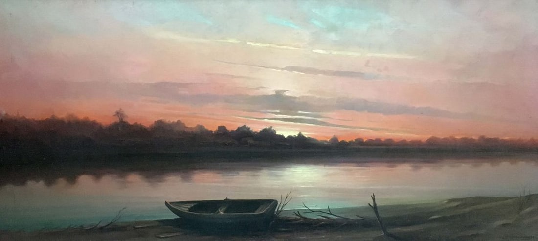 Oil painting Evening landscape N. Syrovatkin (1 of 11)