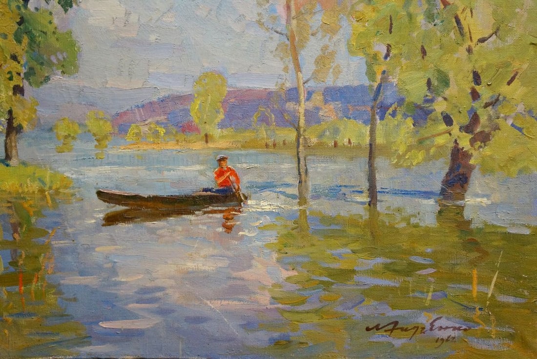 Oil painting River landscape Khodchenko Lev Pavlovich - 5