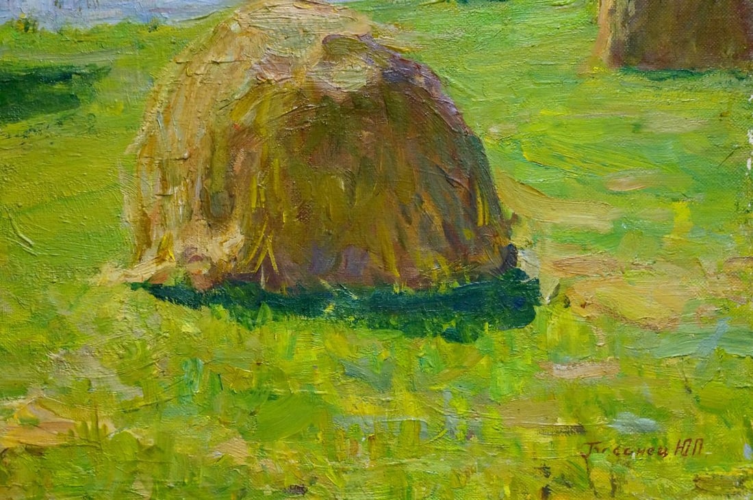 Oil painting Haystacks Basanets Yuri Petrovich - 5