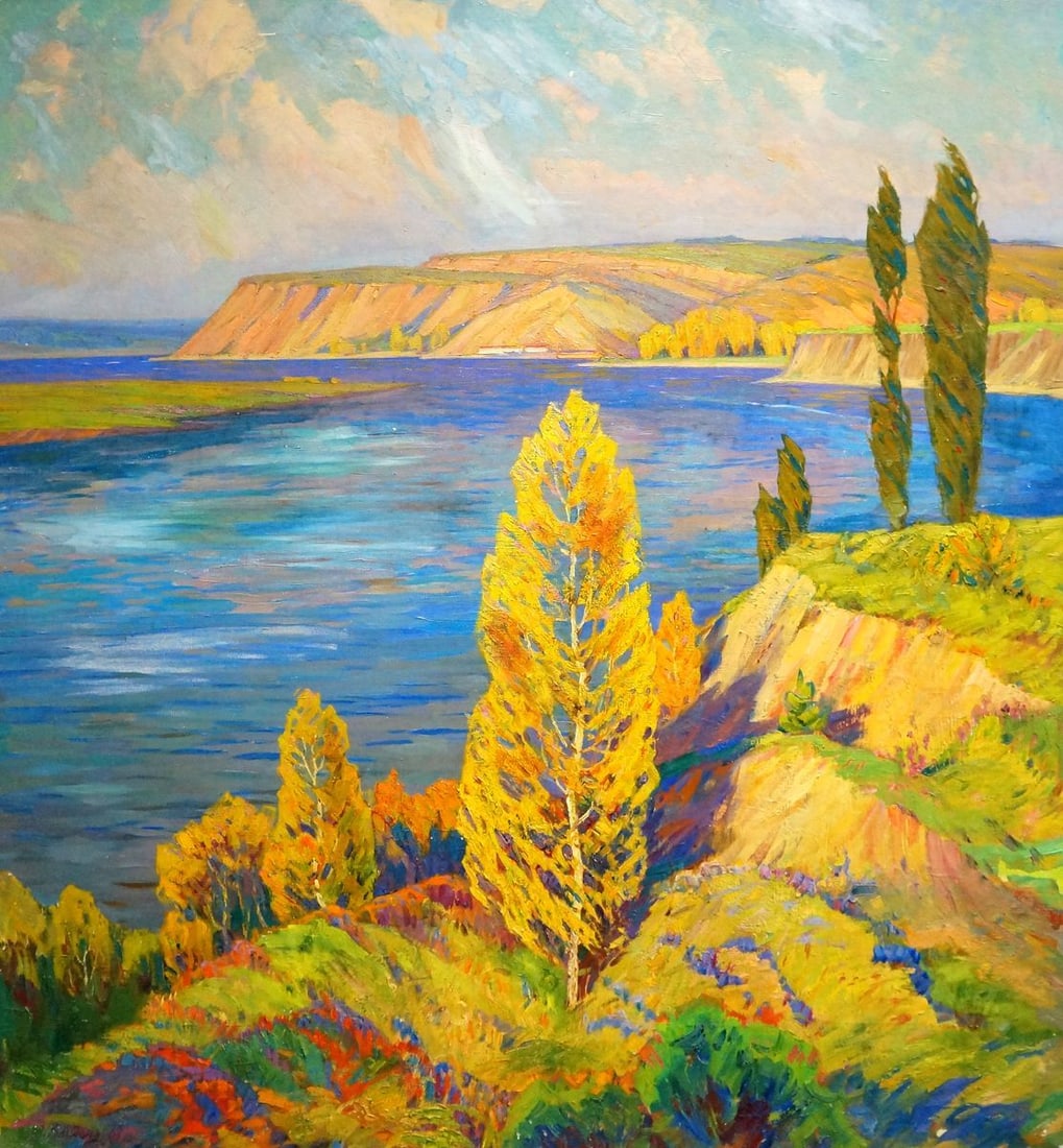 Oil painting Evening landscape Zlyden Yuri Fedorovich: NoVern 1279 *** ABOUT THIS PAINTING *** * TITLE: "Evening landscape" * ARTISTS: Zlyden Yuri Fedorovich * SIZE: 120x130 cm/'47.24x51.18 inches' * MEDIUM: oil, canvas * HAND PAINTED: Original painting f