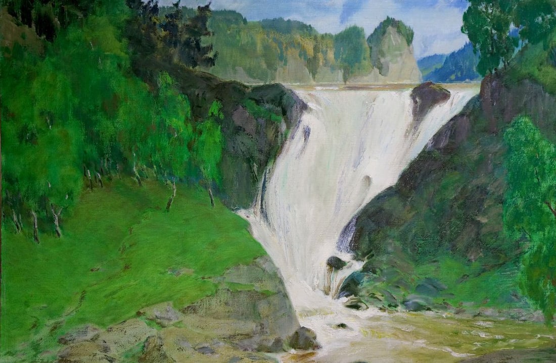 Oil painting Waterfall landscape Likholet Alexei Kirillovich - 3