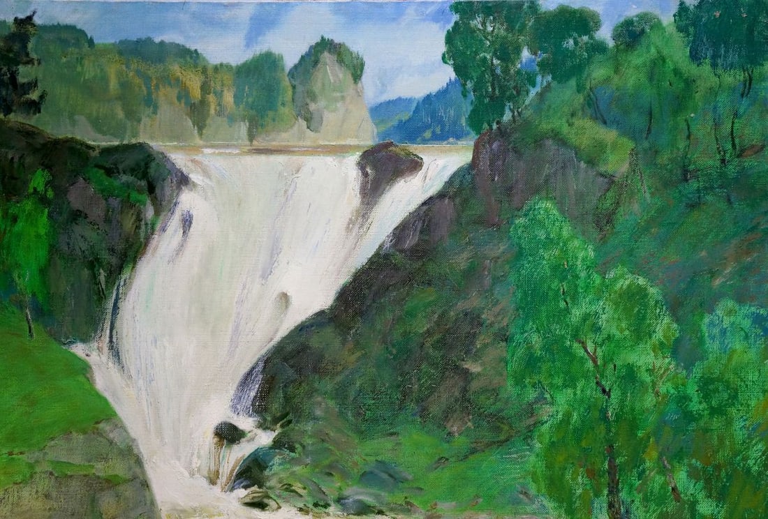 Oil painting Waterfall landscape Likholet Alexei Kirillovich - 4