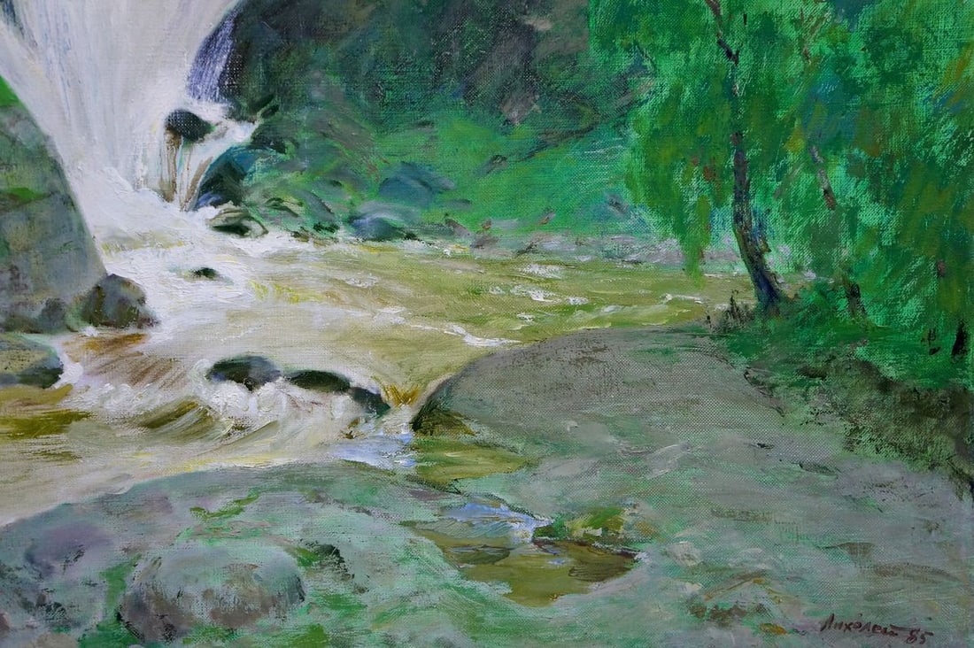 Oil painting Waterfall landscape Likholet Alexei Kirillovich - 5