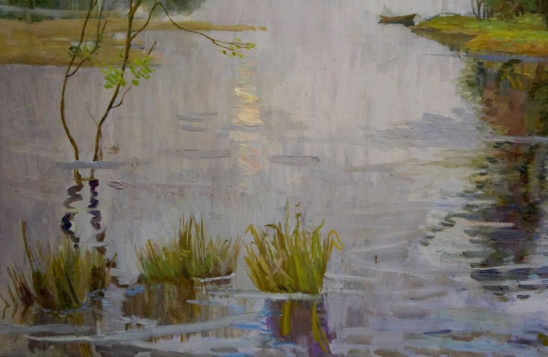 Oil painting River landscape Lelchuk Marina Grigoryevna - 2