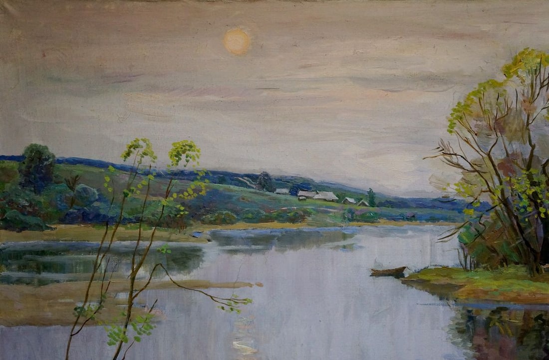 Oil painting River landscape Lelchuk Marina Grigoryevna - 3