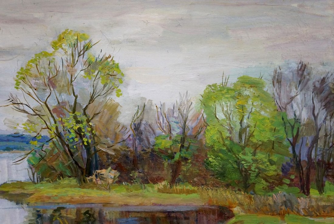 Oil painting River landscape Lelchuk Marina Grigoryevna - 4