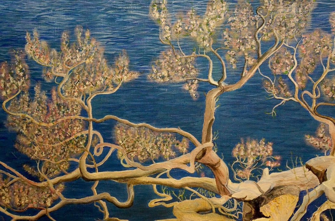 Oil painting Blooming tree - 3