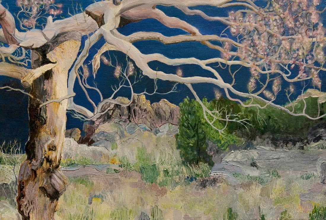 Oil painting Blooming tree - 5