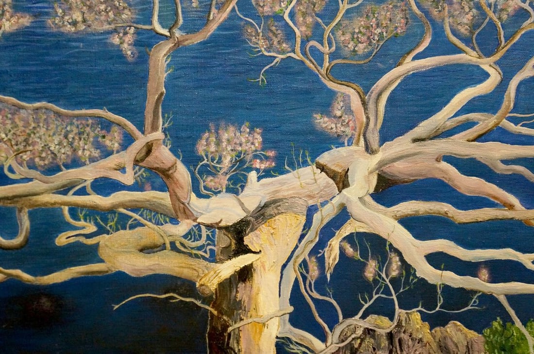 Oil painting Blooming tree - 6