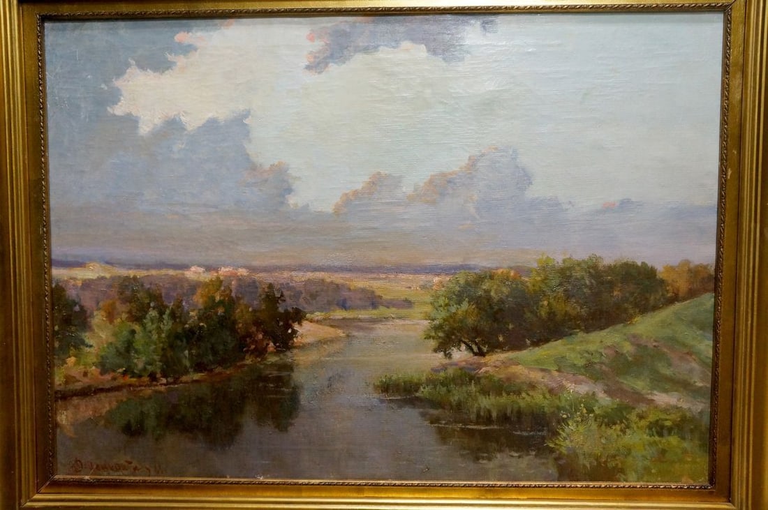 Oil painting River landscape Nevkritiy Denis Nikiforovich (1 of 8)