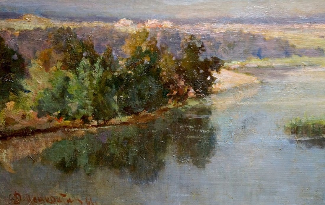 Oil painting River landscape Nevkritiy Denis Nikiforovich - 2