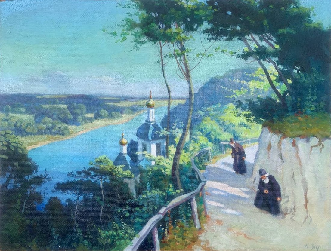 Oil painting Svyatogorsky monastery Konstantin Vasilyevich Zaruba (1 of 10)
