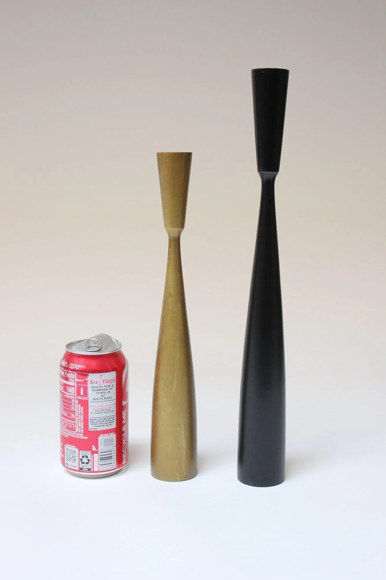 Set of Two Danish Modern Candlesticks in Gold and Black - 3