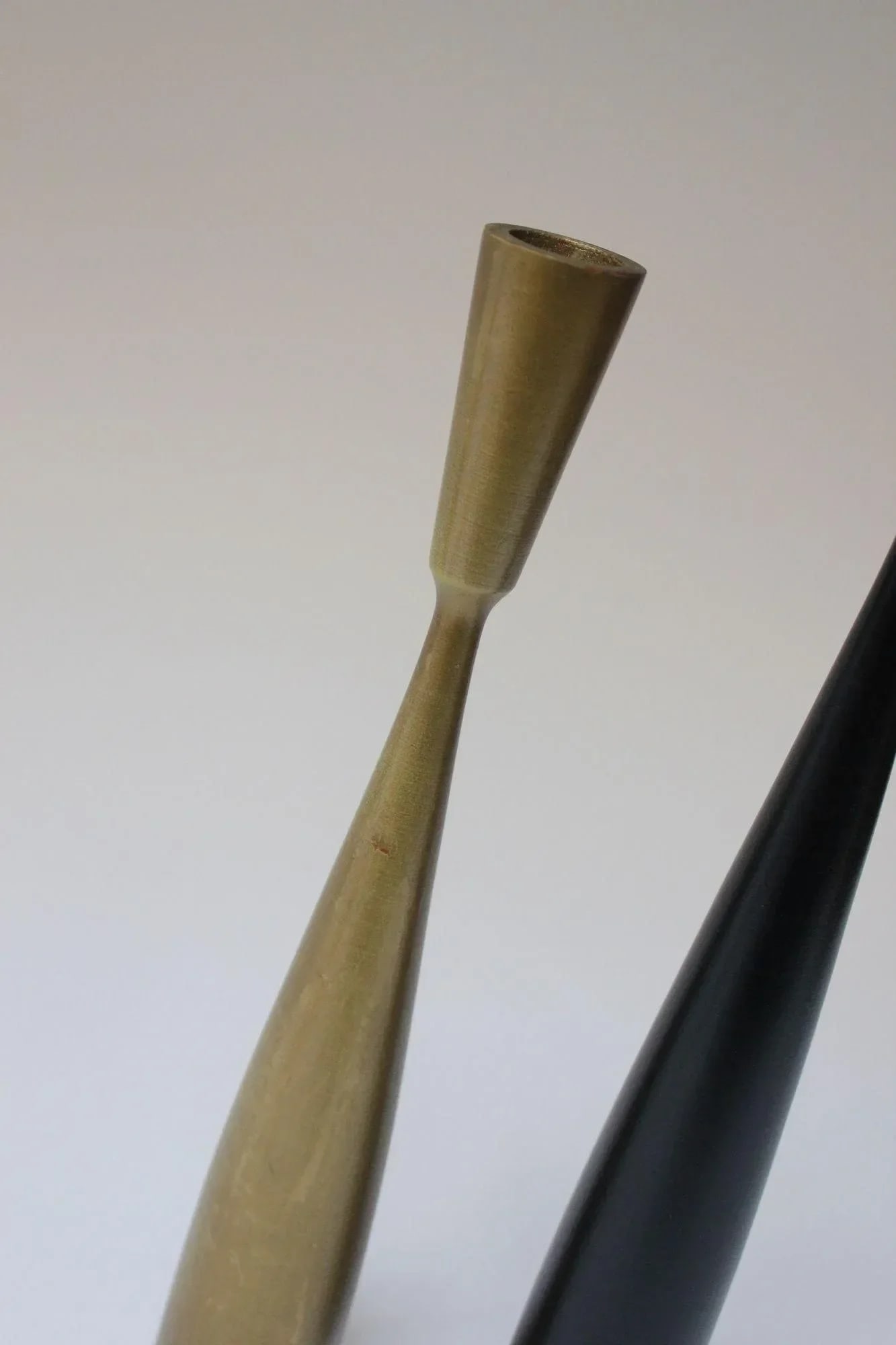 Set of Two Danish Modern Candlesticks in Gold and Black - 6