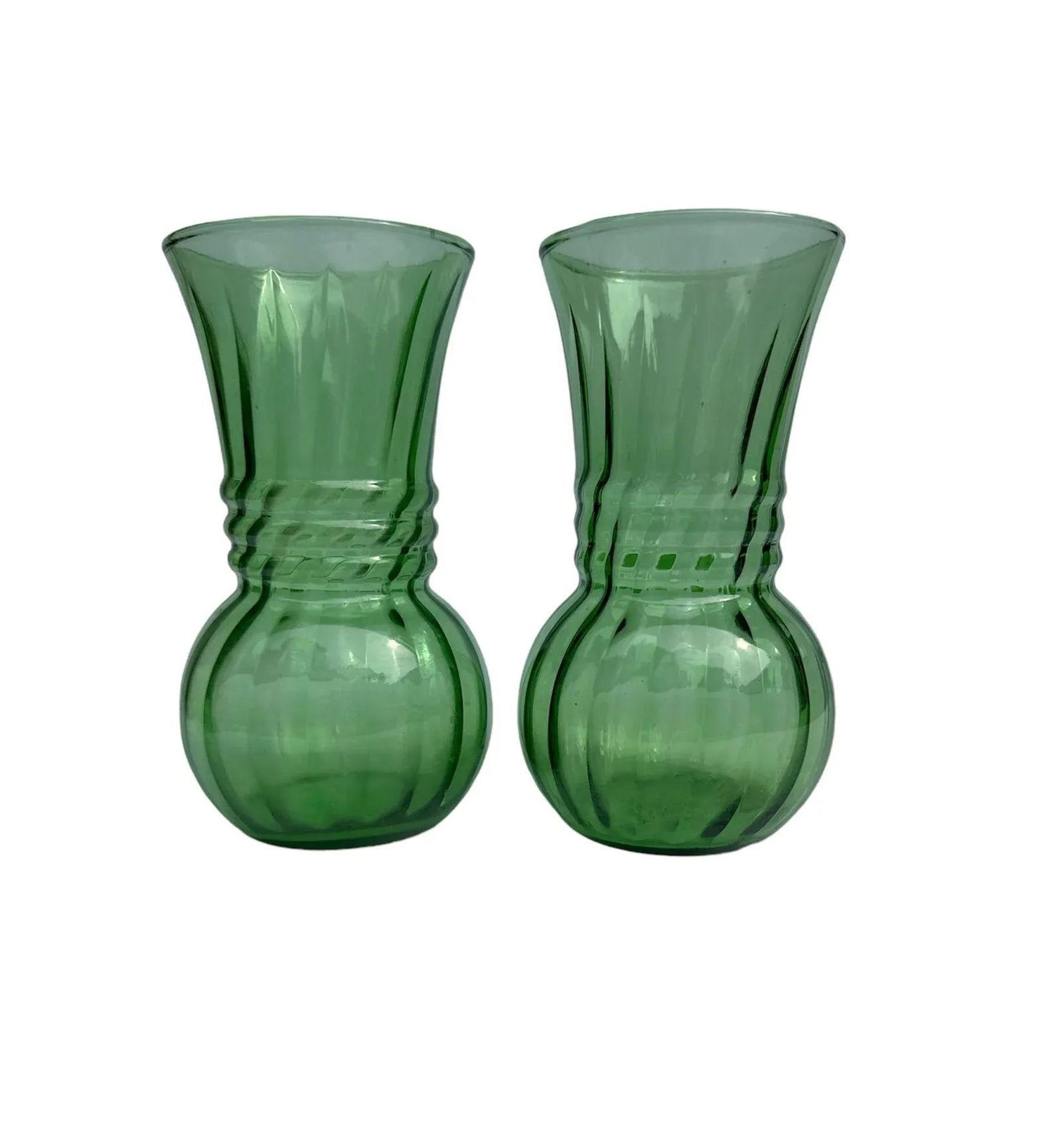 Mid 20th Century Green Glass Vases, Mid-Century Modern - a Pair - 6