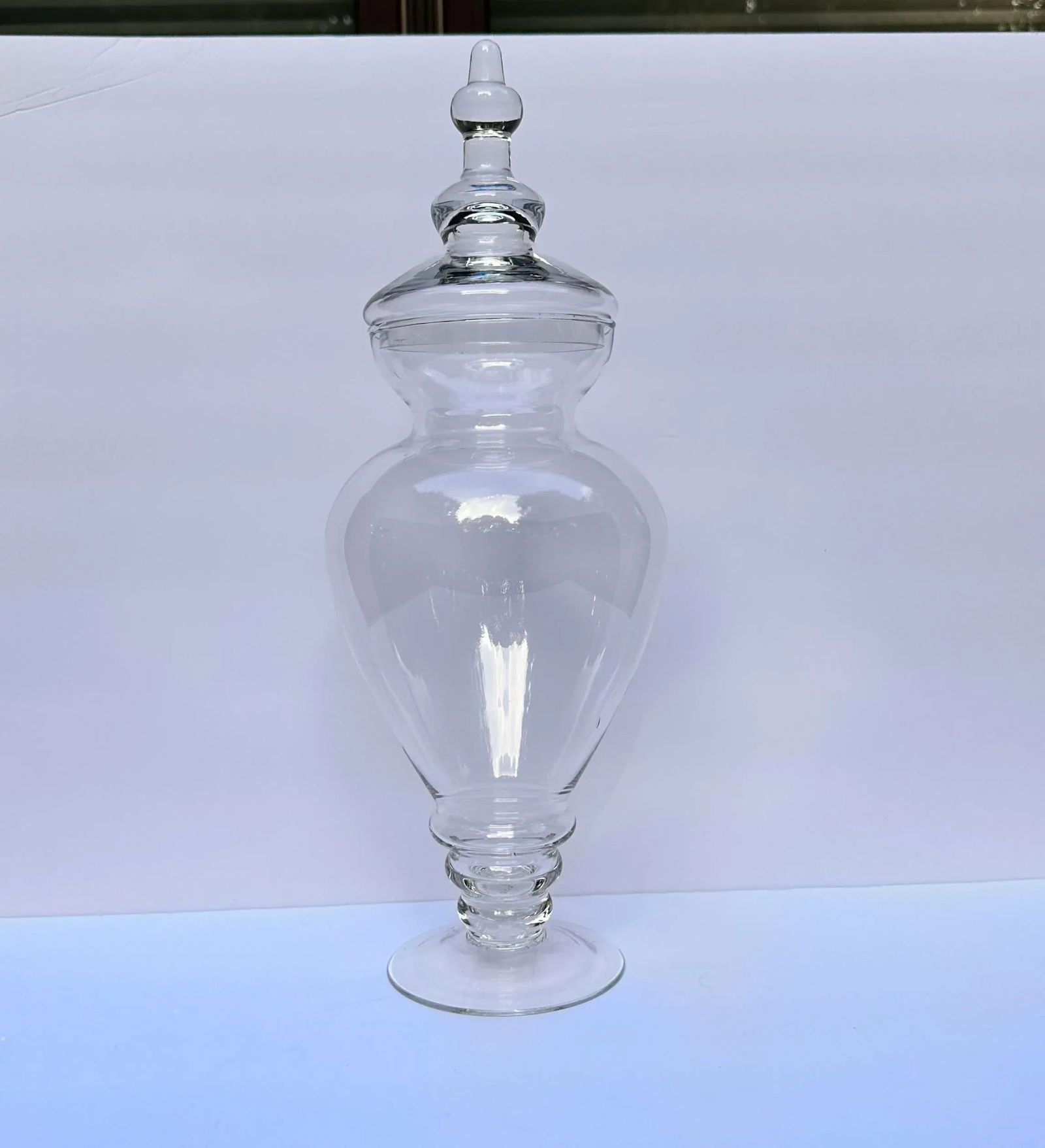 2000s Tall Glass Apothecary Jar & Lid - 10