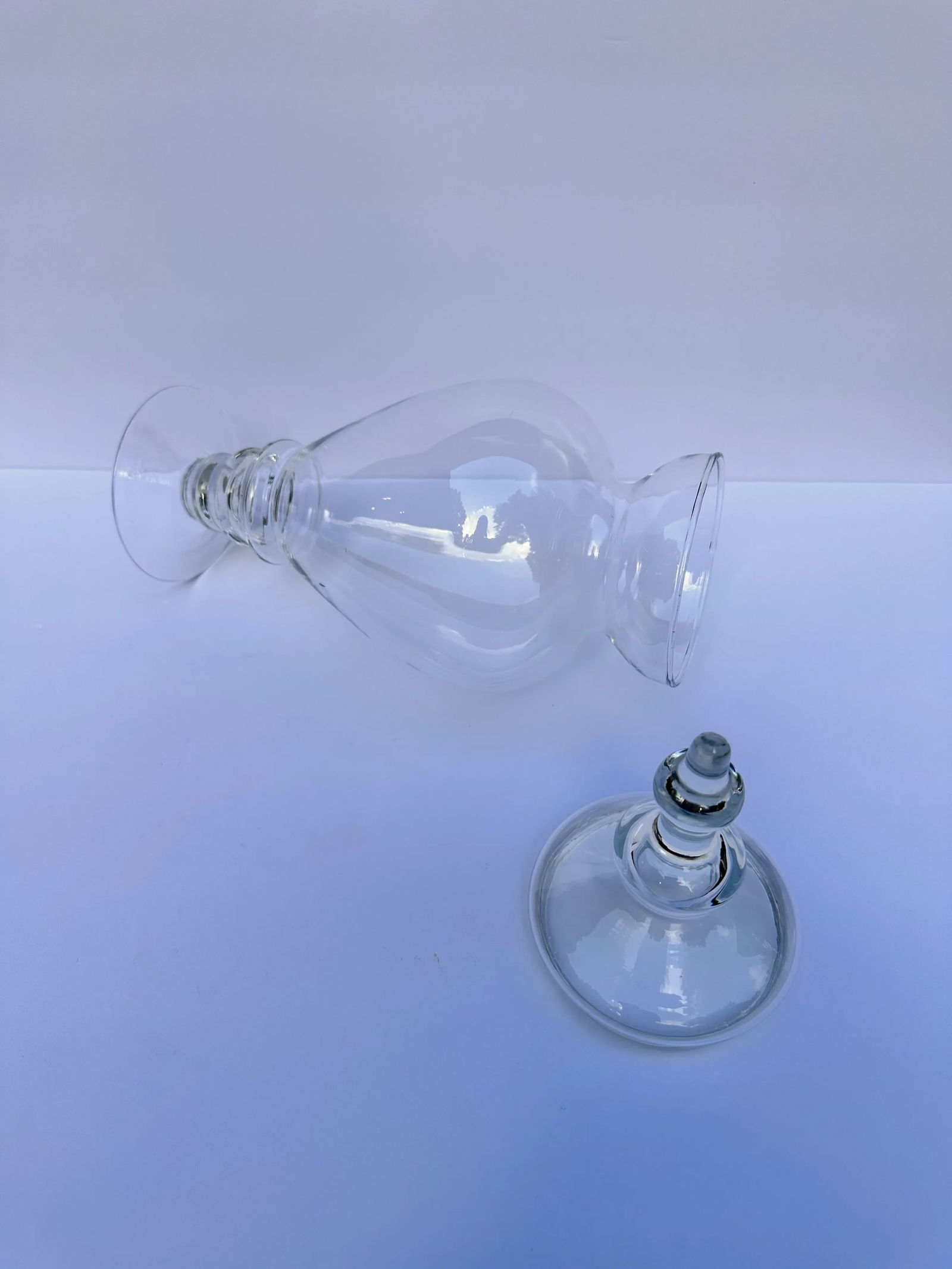 2000s Tall Glass Apothecary Jar & Lid - 3