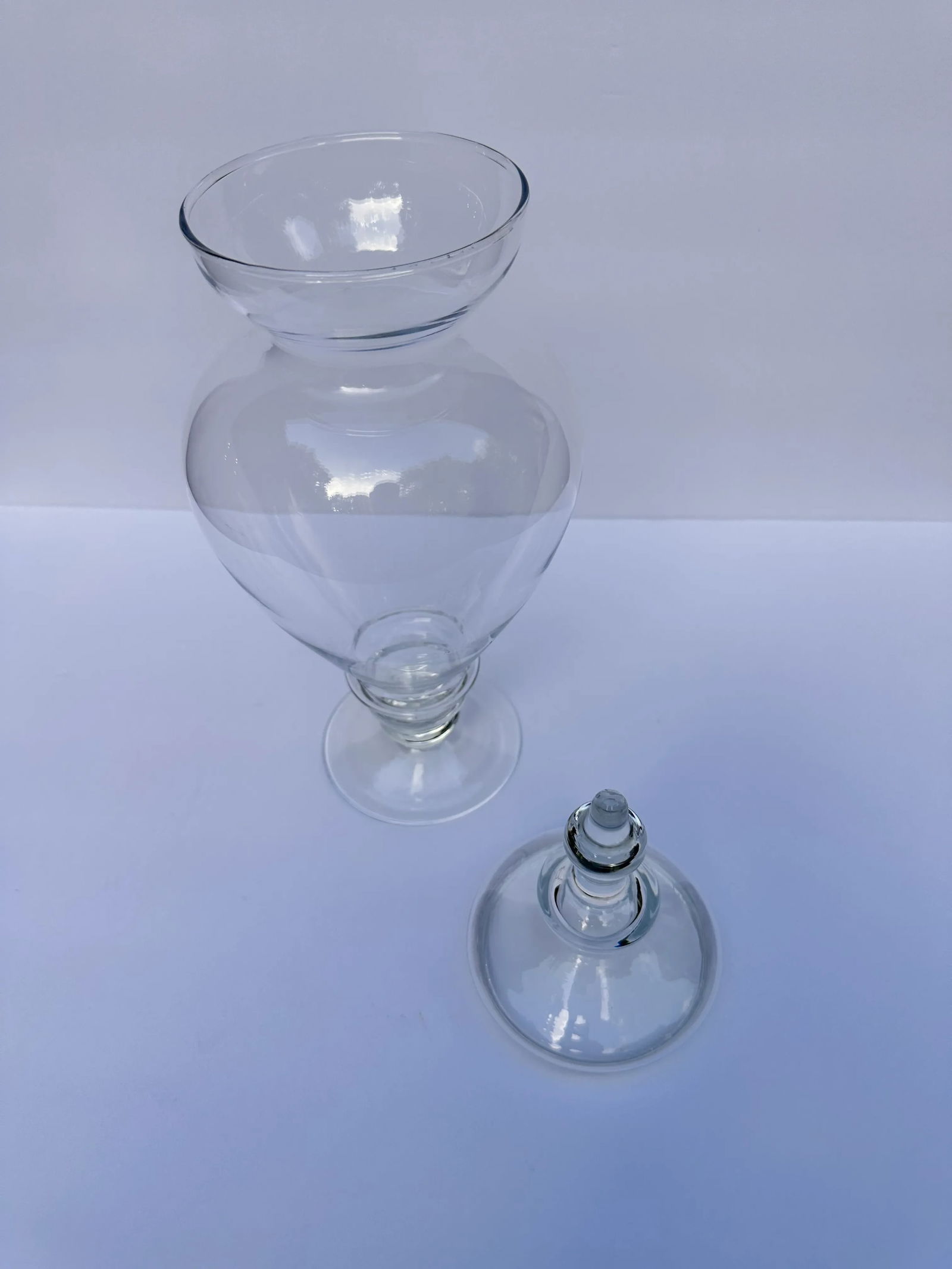 2000s Tall Glass Apothecary Jar & Lid - 4