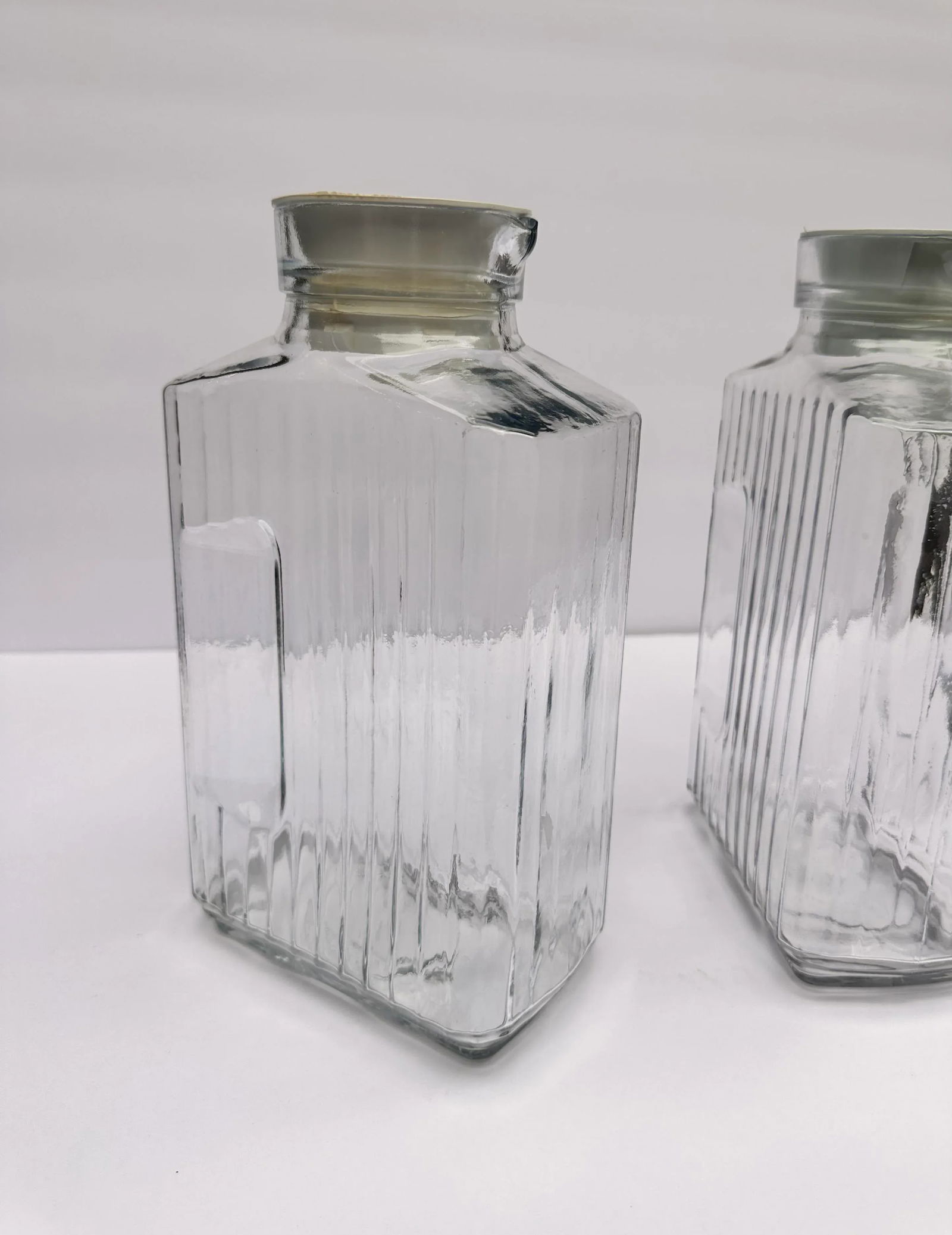 Vintage Anchor Hocking Refrigerator Glass Storage Jug Bottles- a Pair - 3
