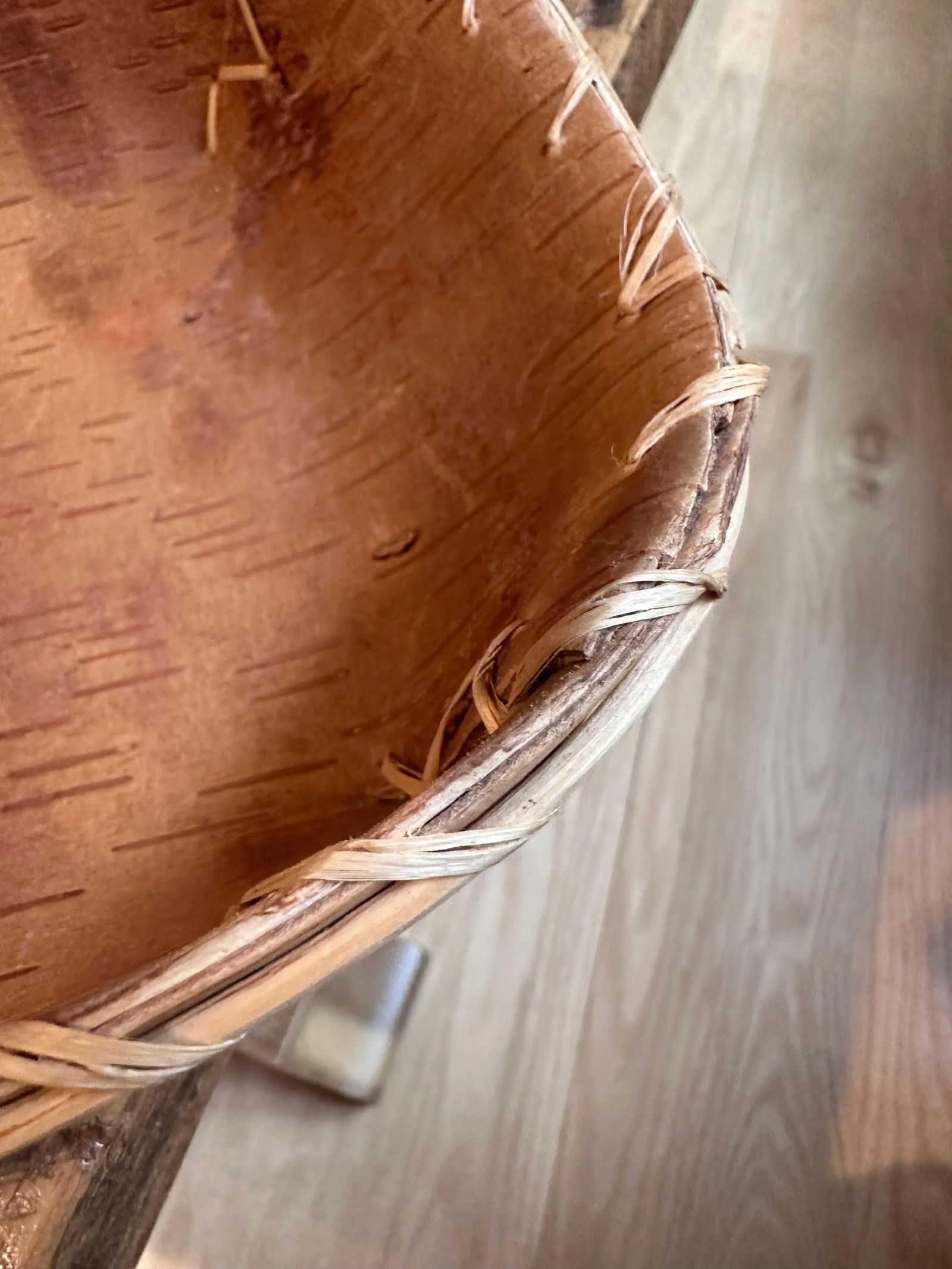 Handmade Native American Style Birch Bark Basket - 2