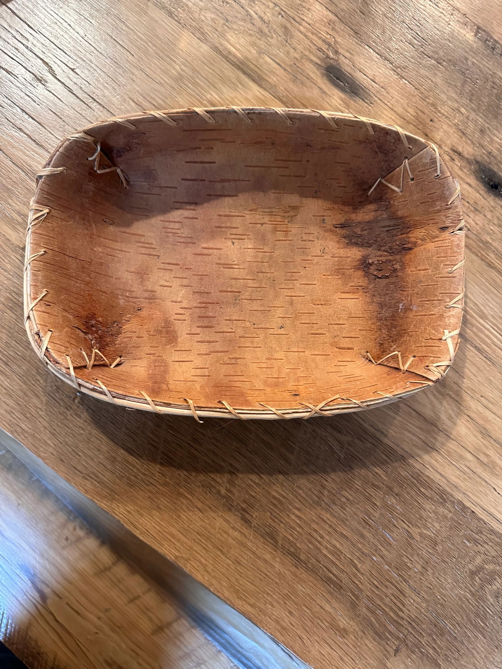 Handmade Native American Style Birch Bark Basket - 6