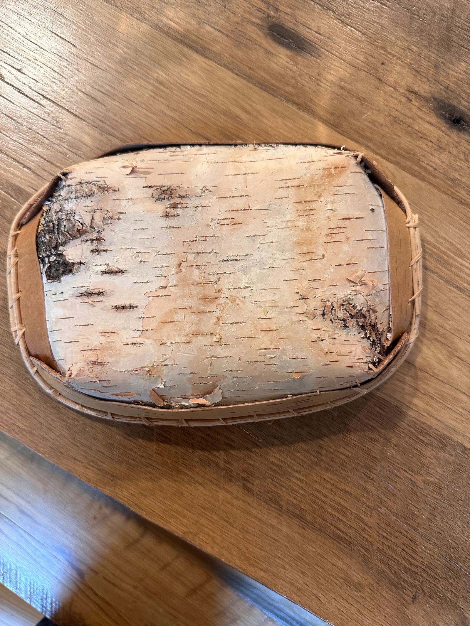 Handmade Native American Style Birch Bark Basket - 8