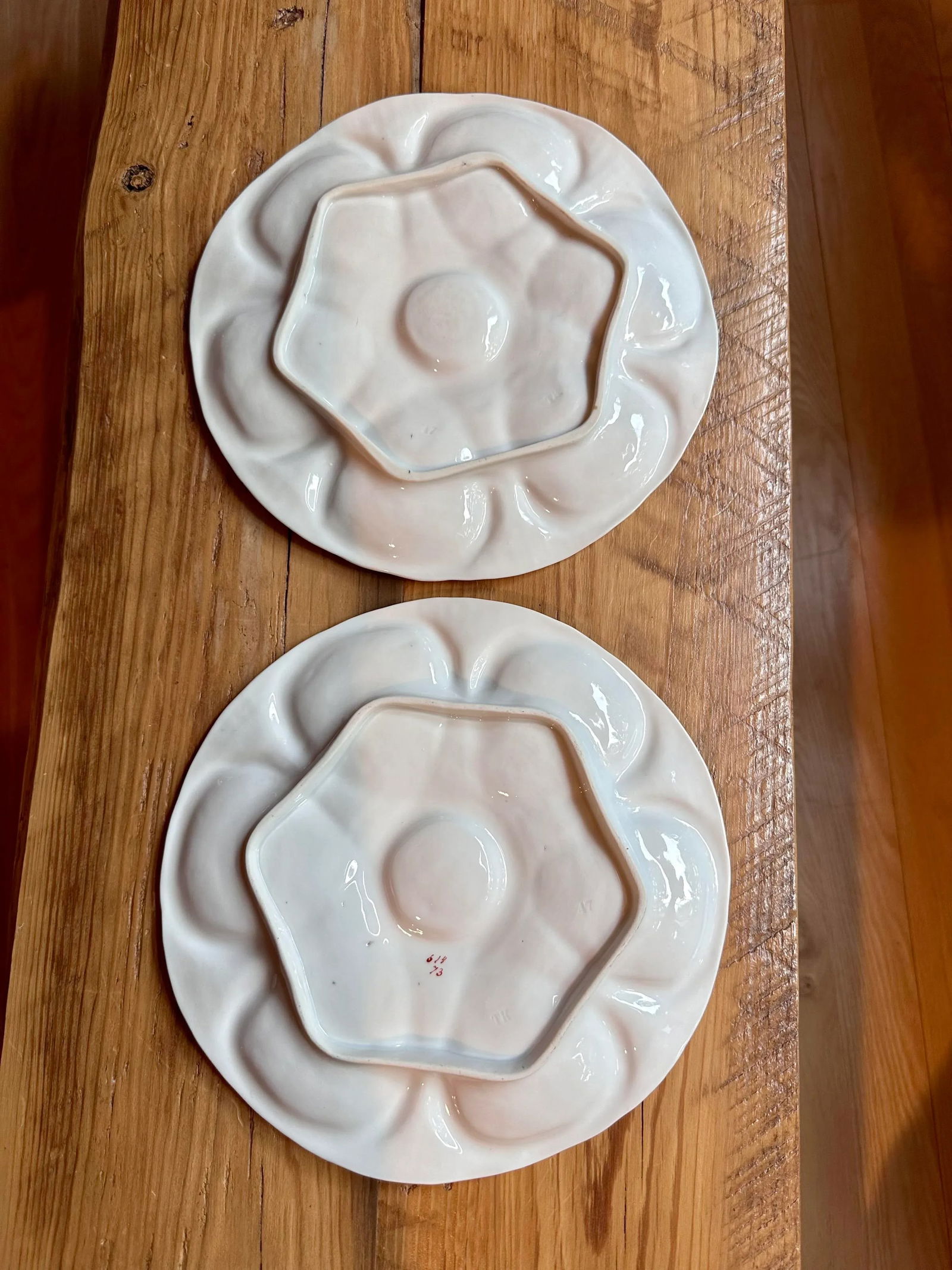 Vintage Oyster Plates 1940's Austria- A Pair - 5