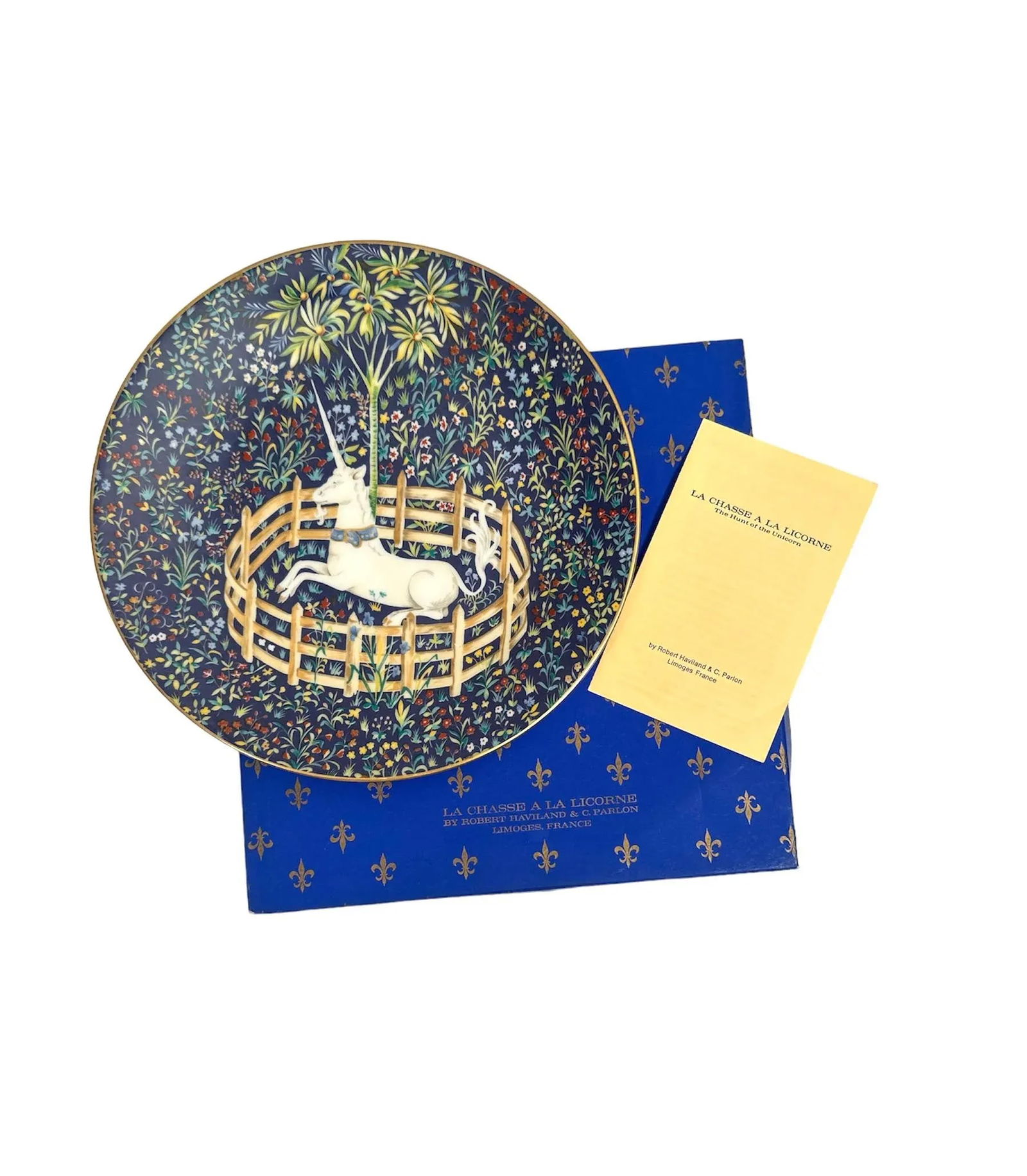 1970s Limoges Hunt of the Unicorn Plate Limited Edition Number 1 - 2
