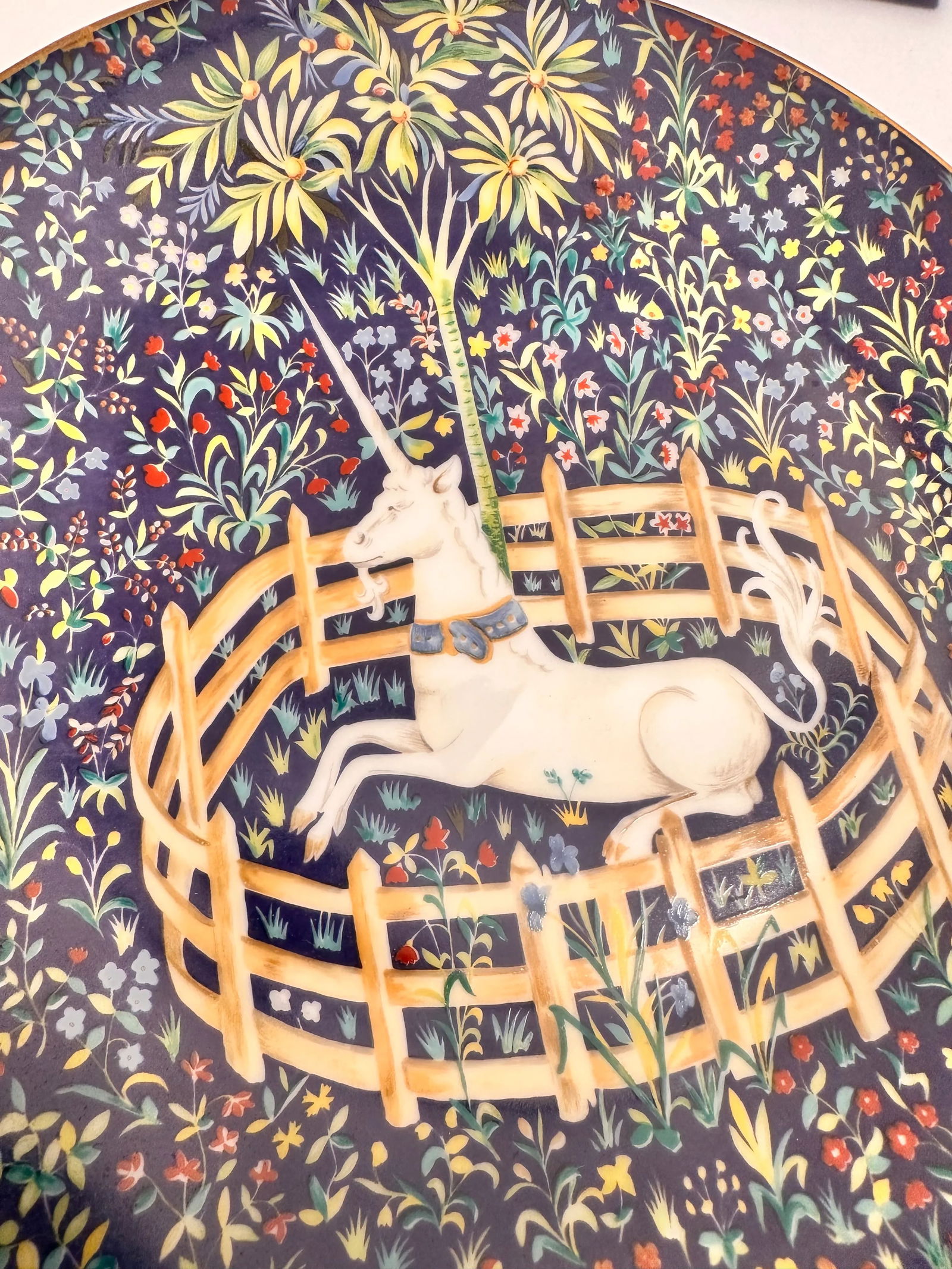 1970s Limoges Hunt of the Unicorn Plate Limited Edition Number 1 - 3