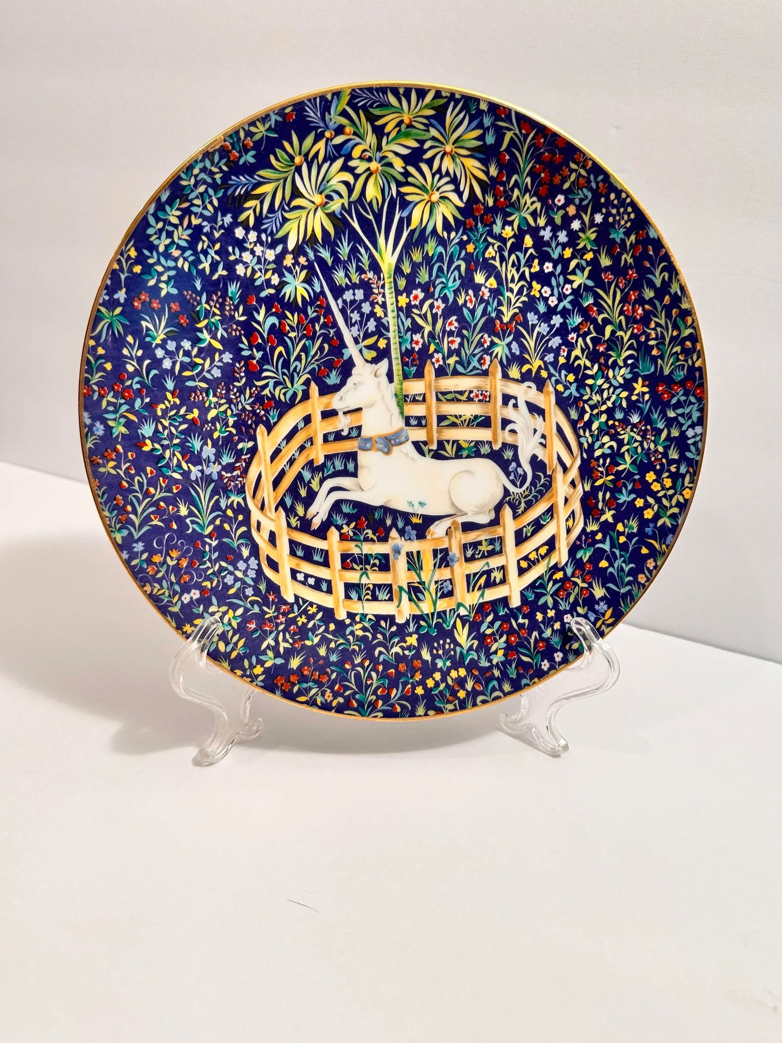 1970s Limoges Hunt of the Unicorn Plate Limited Edition Number 1 - 6