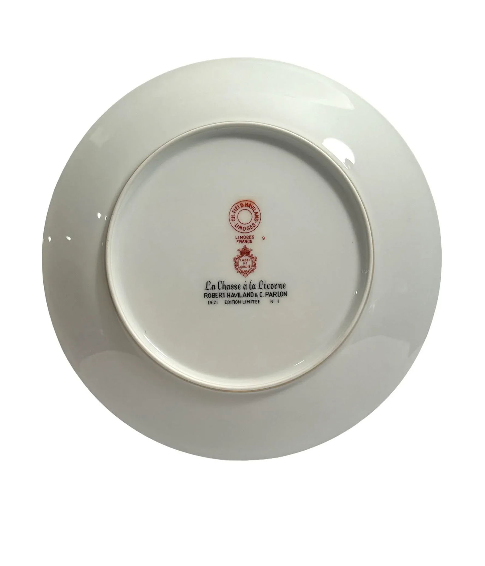 1970s Limoges Hunt of the Unicorn Plate Limited Edition Number 1 - 8