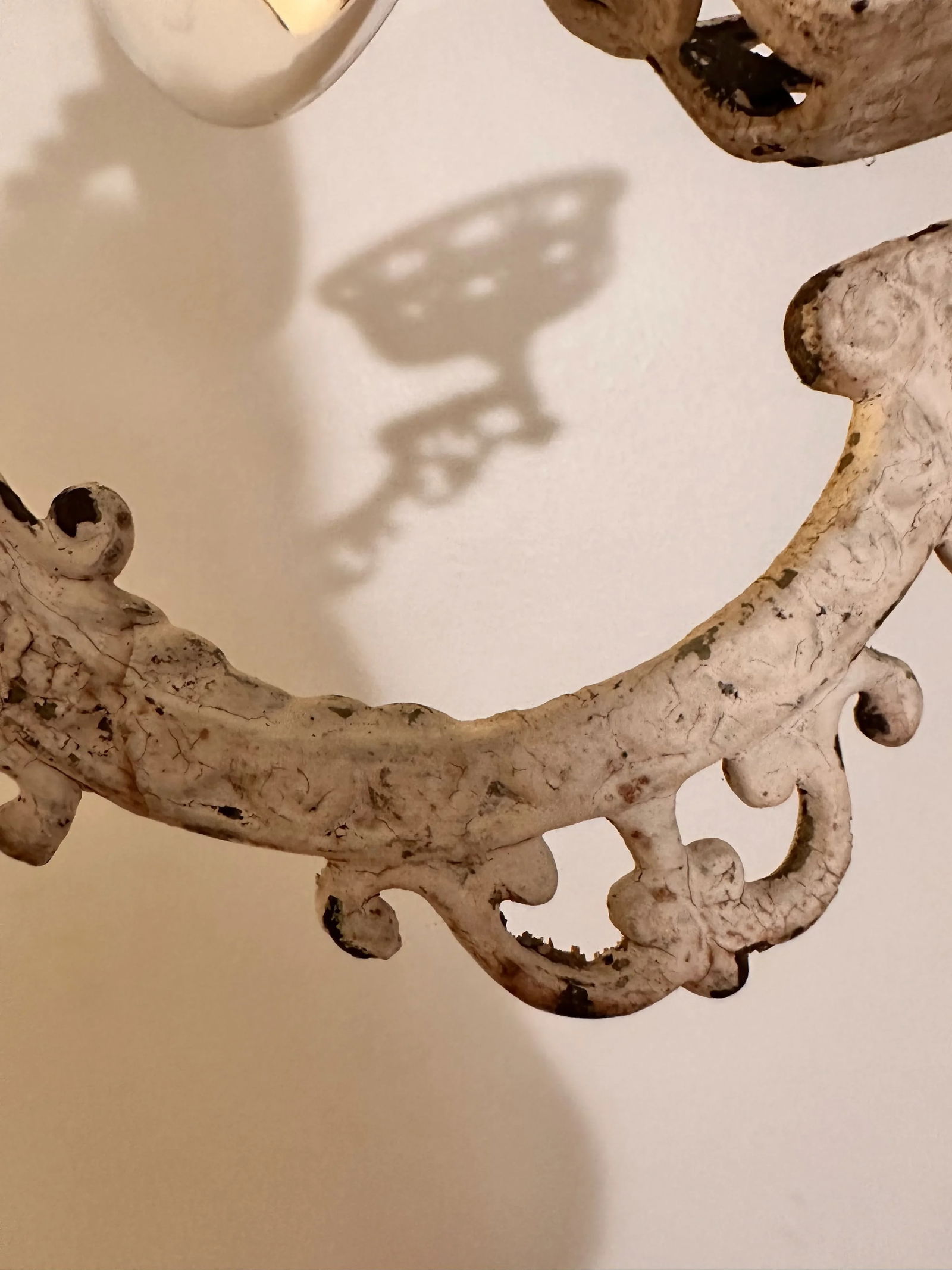 Early 20th Century Cast Iron Holder Oil Lamp Wall Sconce Candle Holder - 4 Piece Set - 5