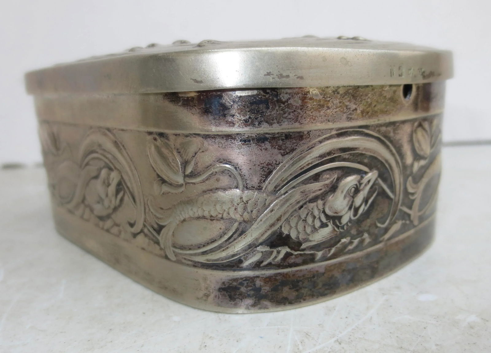 Antique Art Nouveau Caviar Server From Argentina Alpaca Cica 1900 - 2