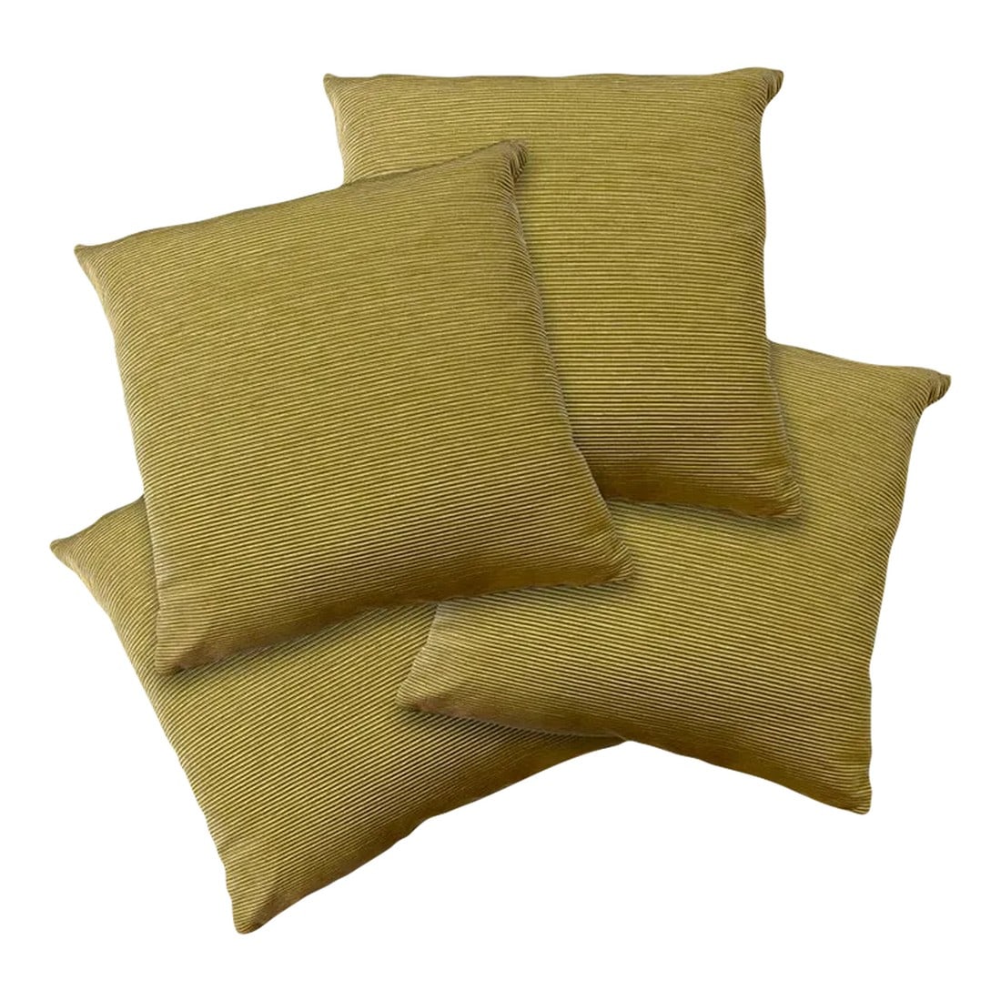 British Modern Crepe Cream Square Pillows by Arlene Angard, Set of 4 (1 of 8)