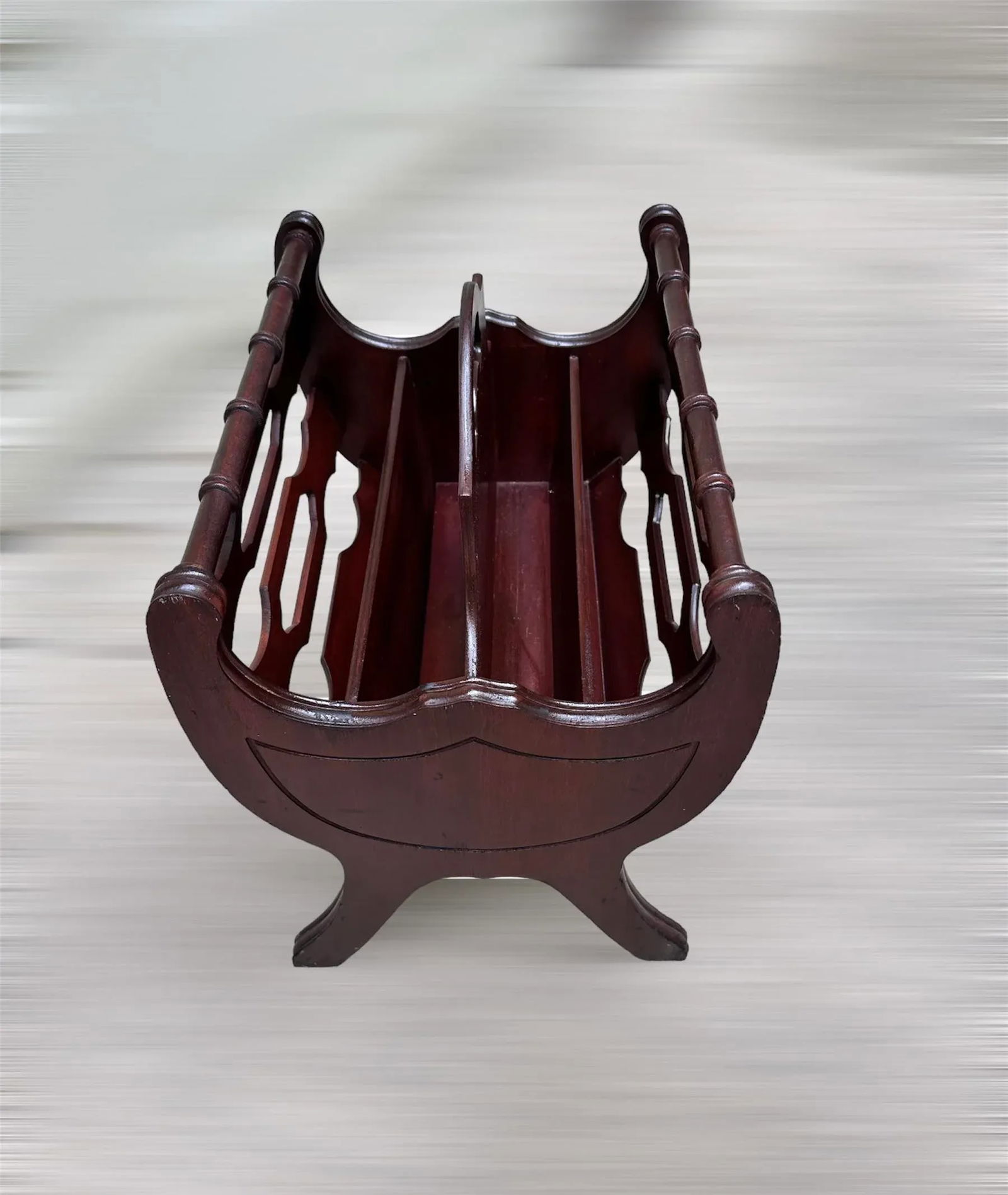 Mid 20th Century Butler Style 855 Mahogany Wood Magazine Rack - 5