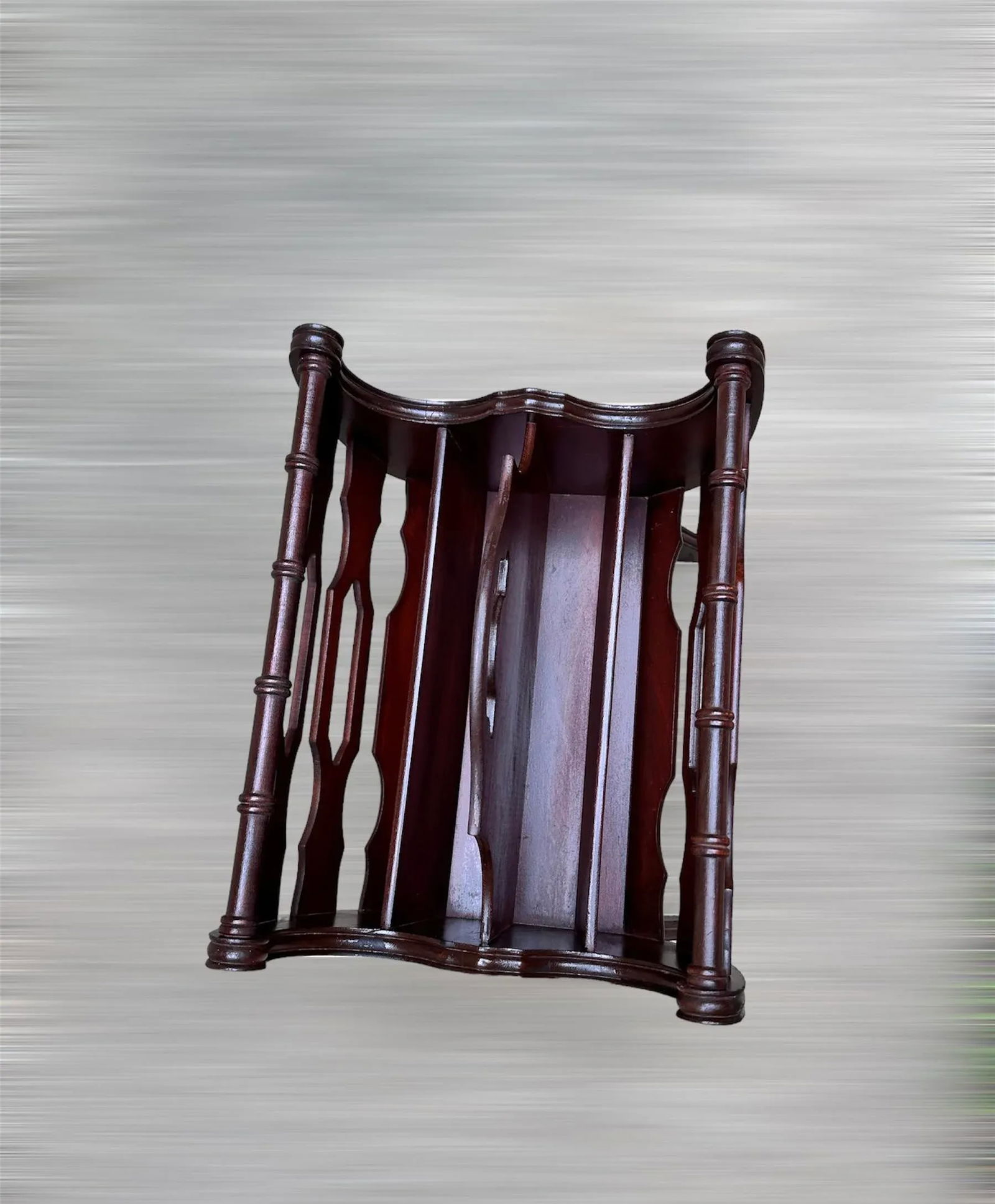 Mid 20th Century Butler Style 855 Mahogany Wood Magazine Rack - 6