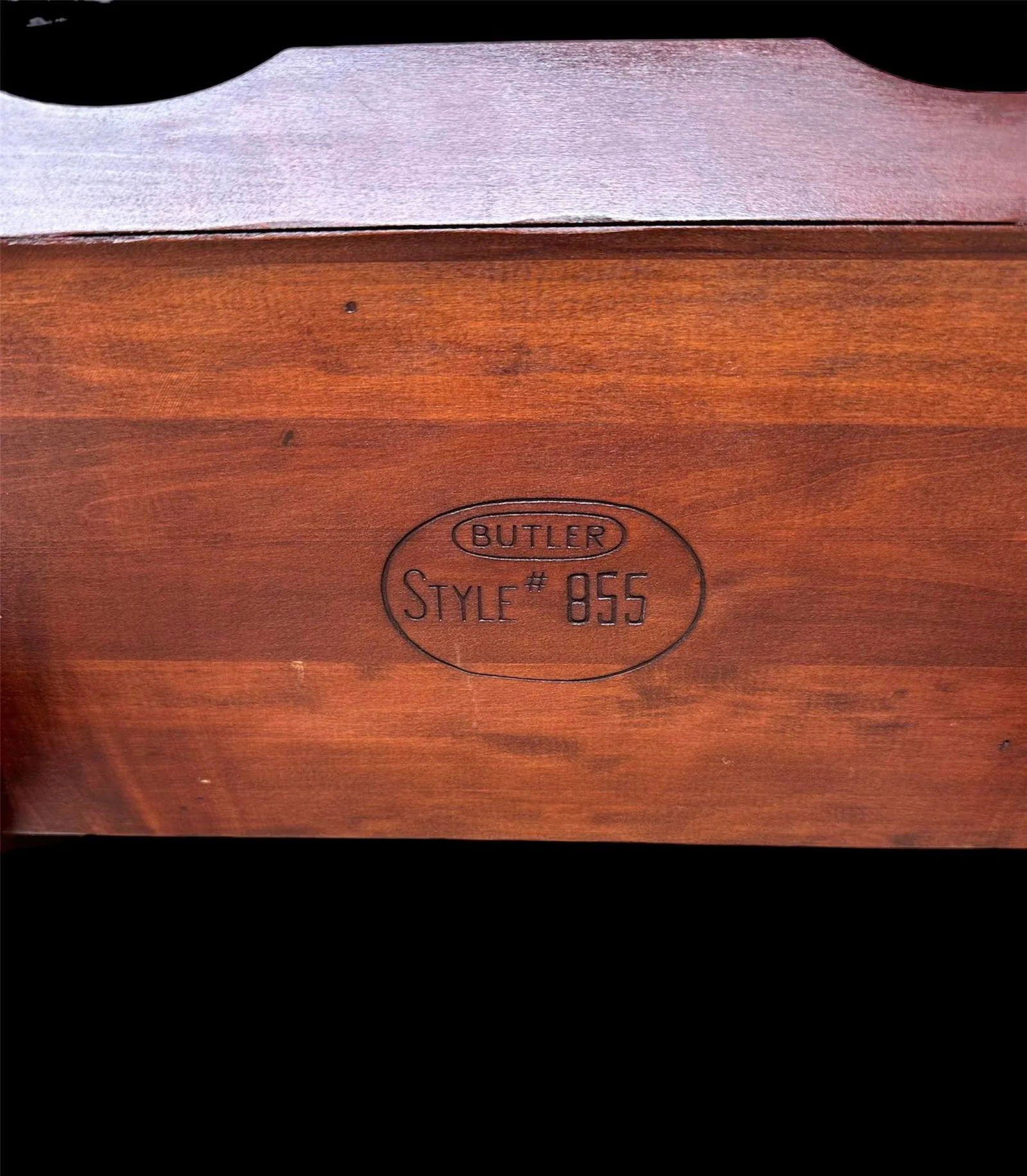 Mid 20th Century Butler Style 855 Mahogany Wood Magazine Rack - 7