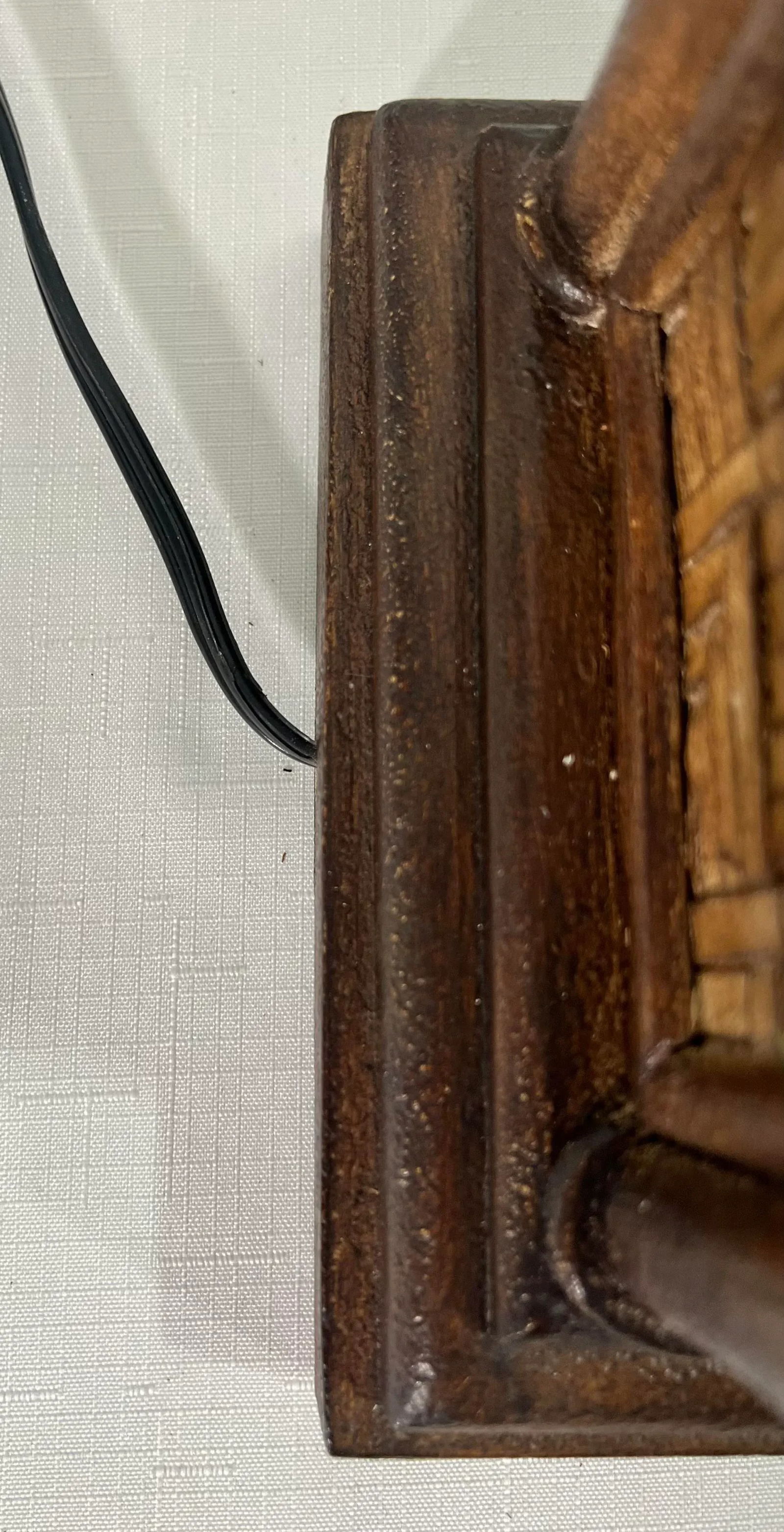 Vintage Wildwood Handmade and Finished Woven Cane Lamp With Silk Shade - Included - 9