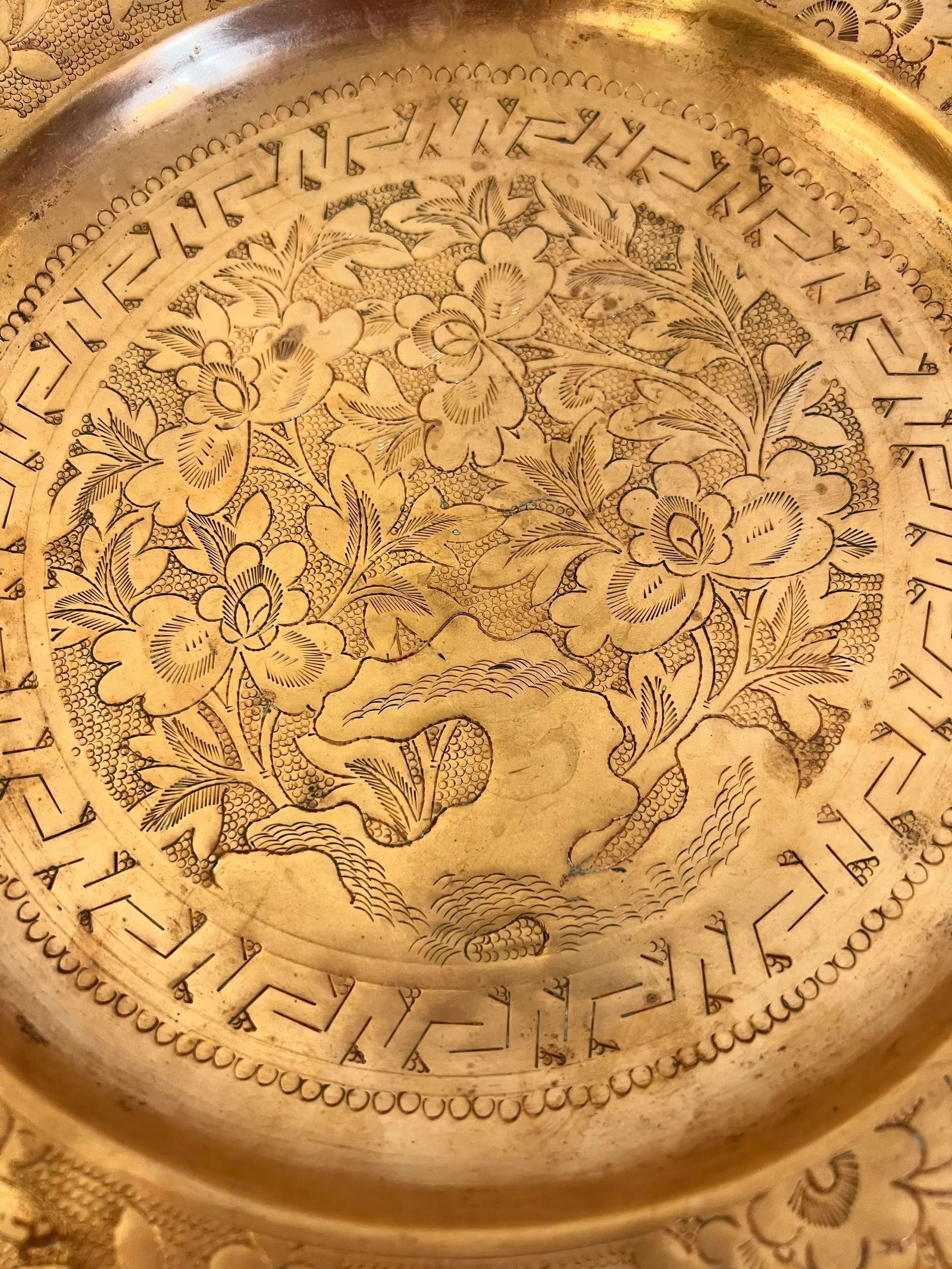 Vintage Chinese Buddhist Brass and Copper Alms Bowl Catchall - 5