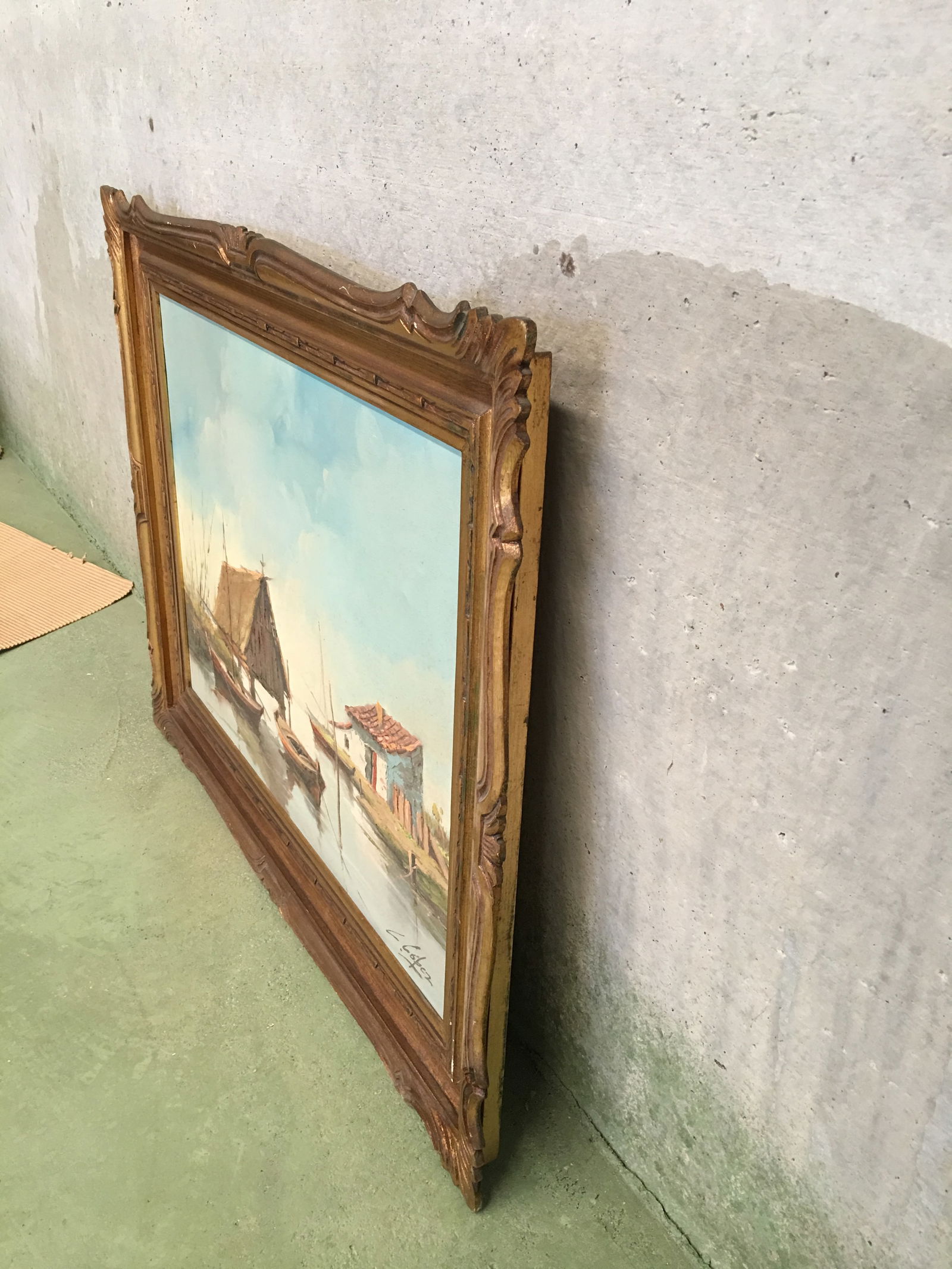 1950 Oil on Canvas, the Lagoon, Valencia, Spain Signed C.Lopez - 6