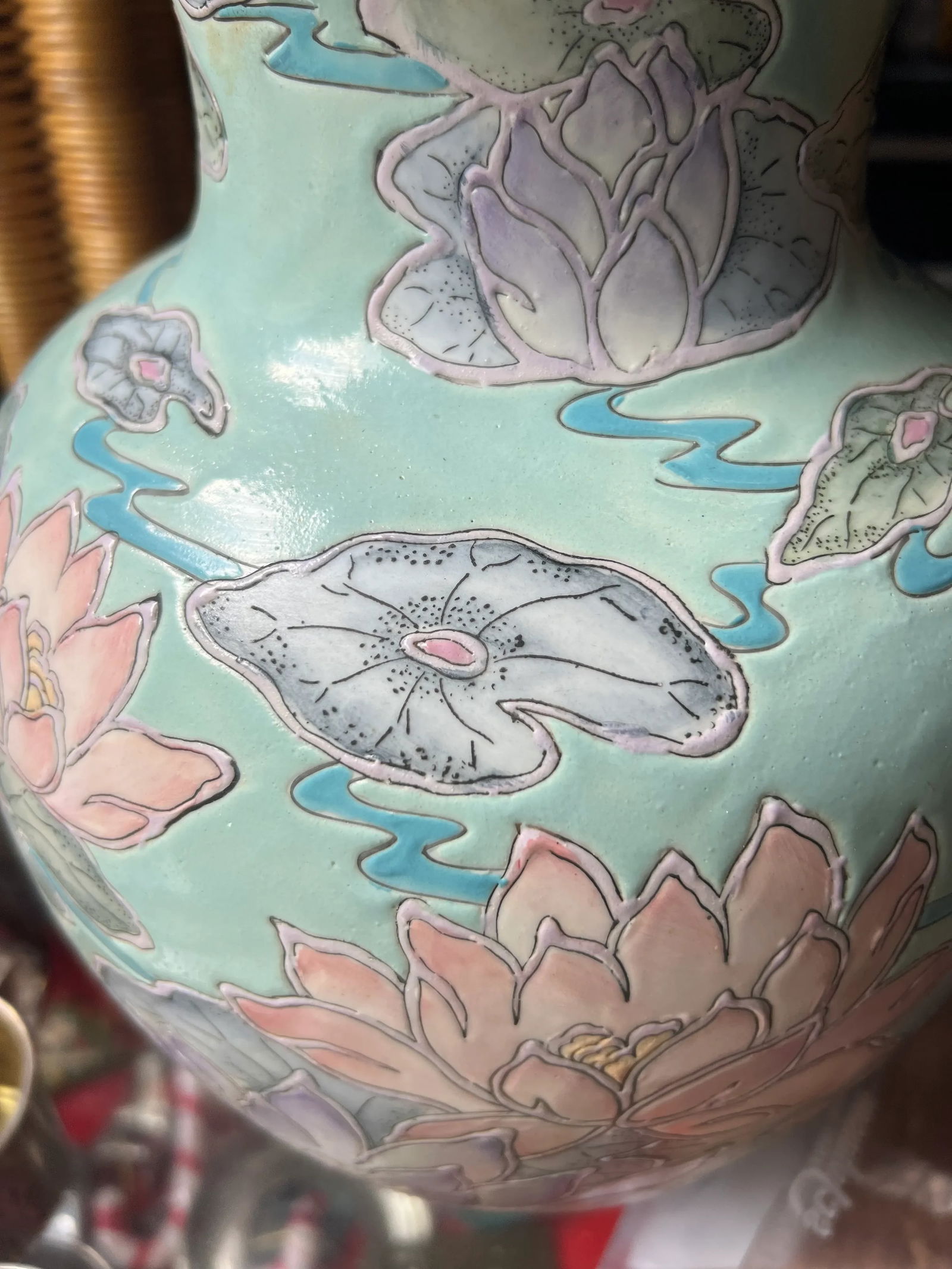 1970s Lily Pads Ceramic Vase - 2