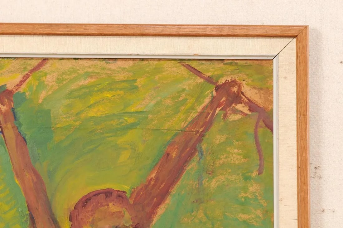 Danish 1930's Framed Painting of Monkeys - 4