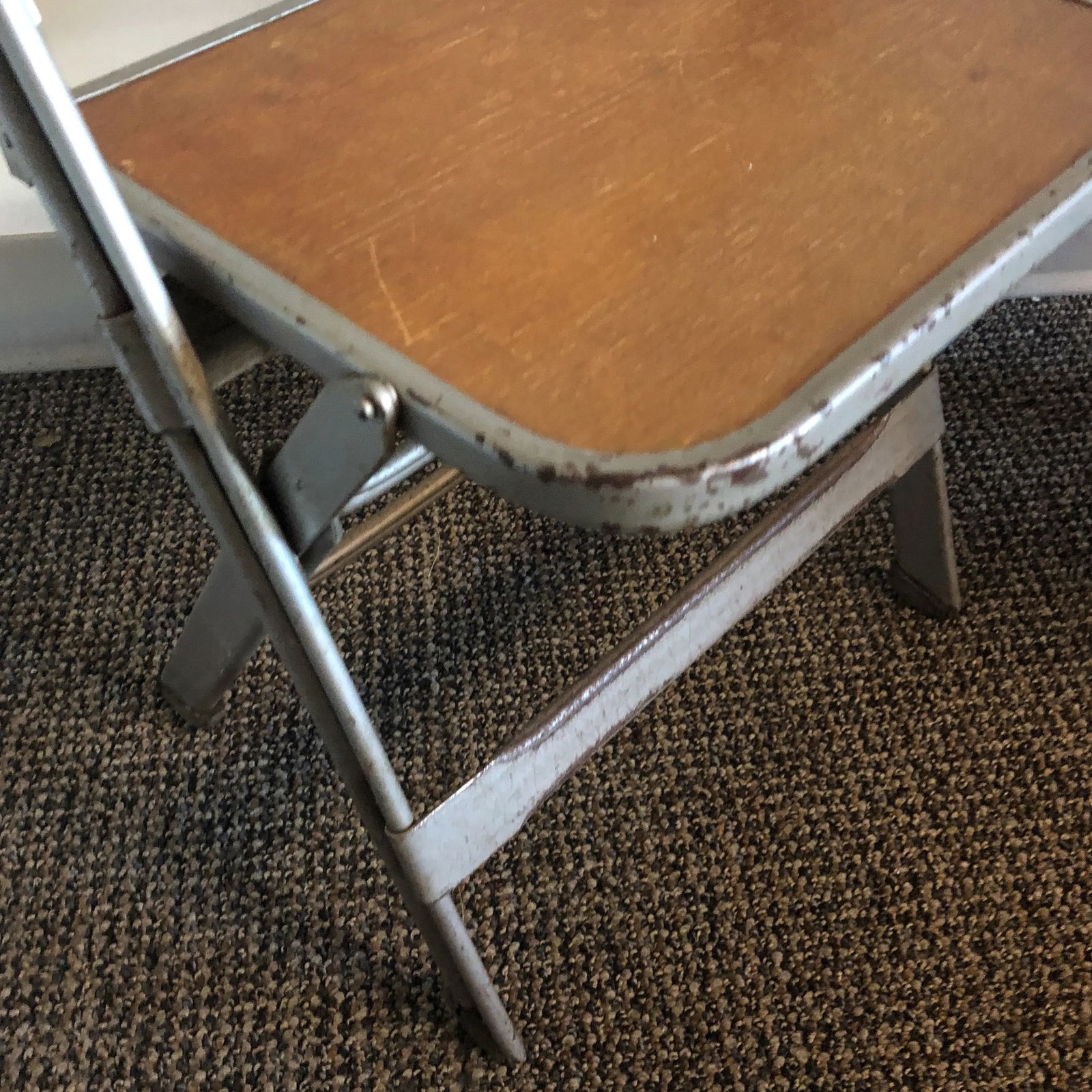 1950s Industrial Metal Children's Folding Chairs - a Pair - 2