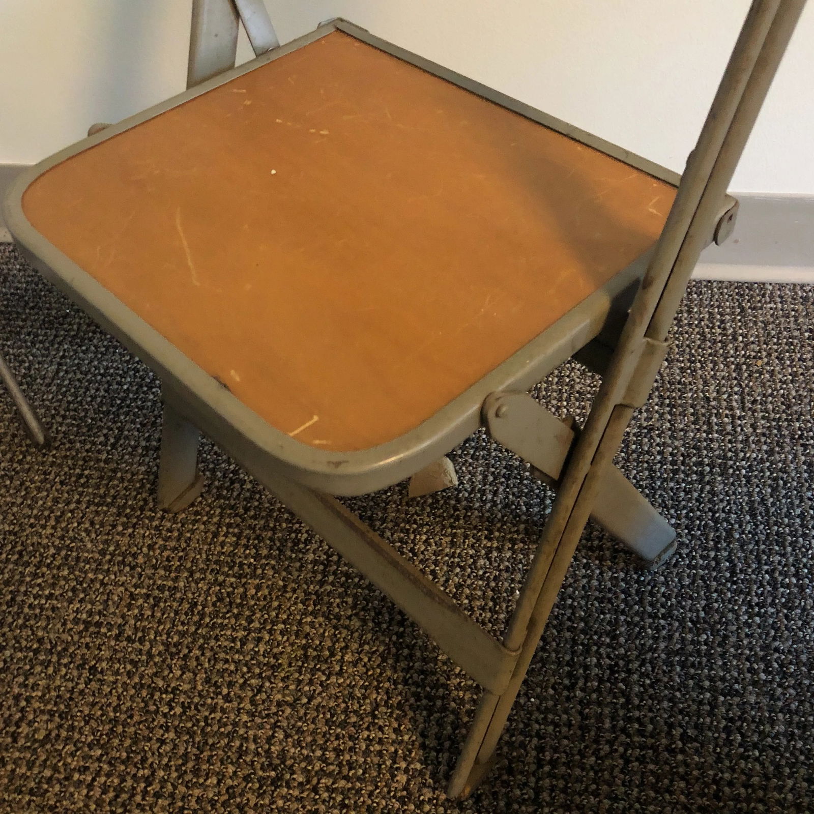 1950s Industrial Metal Children's Folding Chairs - a Pair - 3
