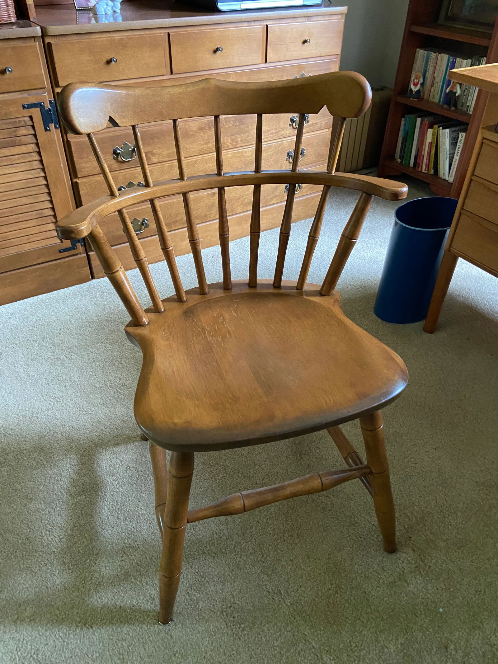 1970s A. Bent & Brothers Solid Hard Rock Maple Windsor Chair - 2