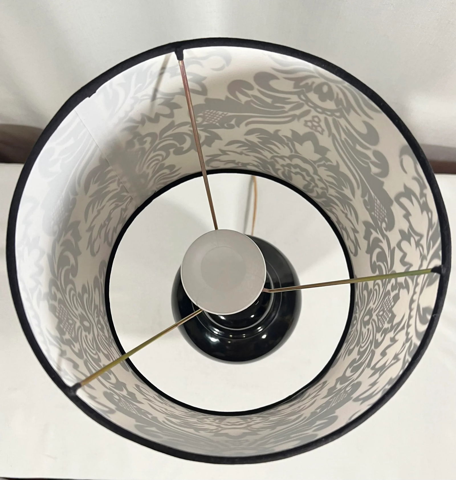 Vintage Black Ginger Jar Style Table Lamp With Shade - 5