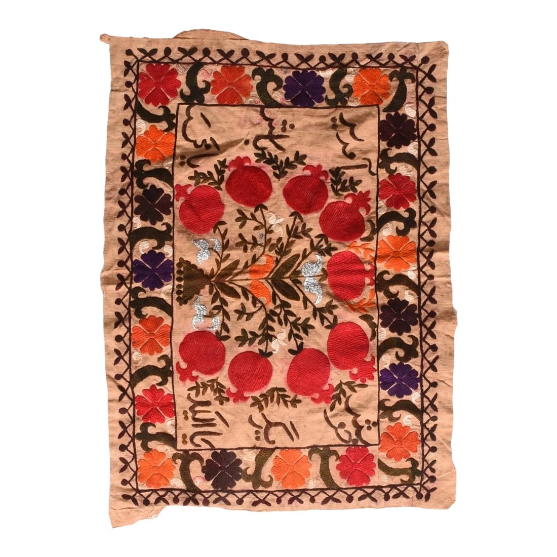 Vintage Uzbak Suzani Embroidery Textile 2'0" X 2'7'' (1 of 4)