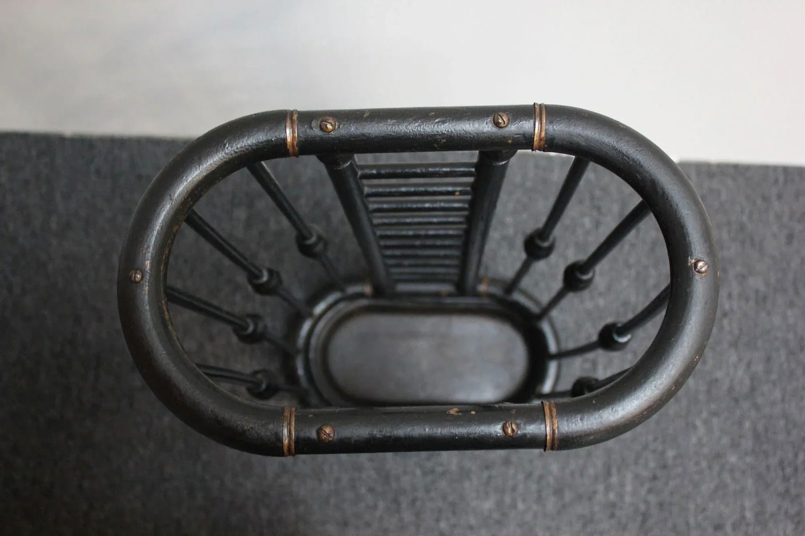 Arts and Crafts Stick and Ball Form Ebonized Umbrella Stand - 5