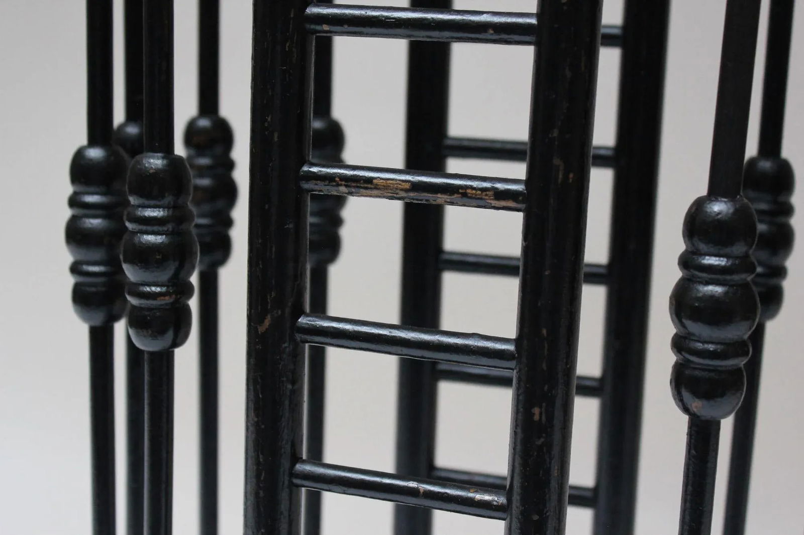 Arts and Crafts Stick and Ball Form Ebonized Umbrella Stand - 8